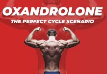Athlete with well defined muscles after oxandrolone cycle