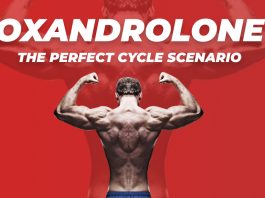 Athlete with well defined muscles after oxandrolone cycle