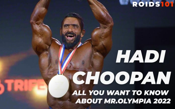 Hadi Choopan celebrating his victory in 2022 Mr.Olympia