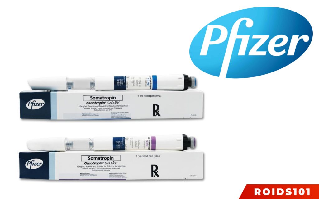 Pfizer Genotropin on white background with a logo