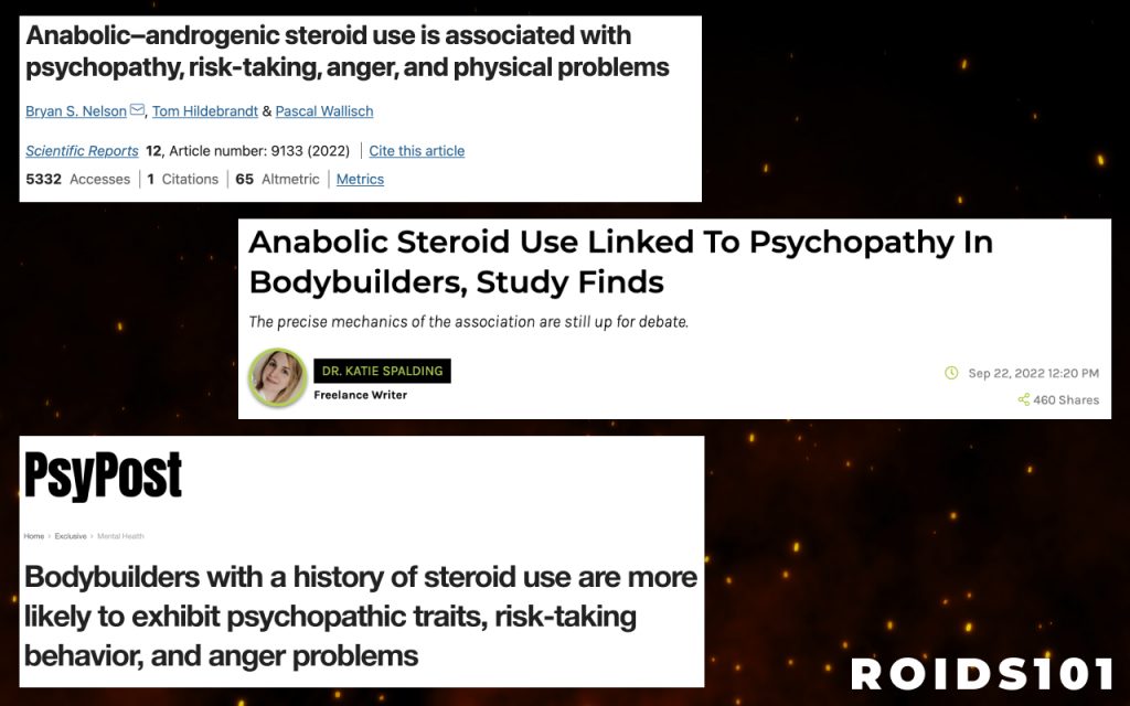 List of headlines on steroids and psychopathy