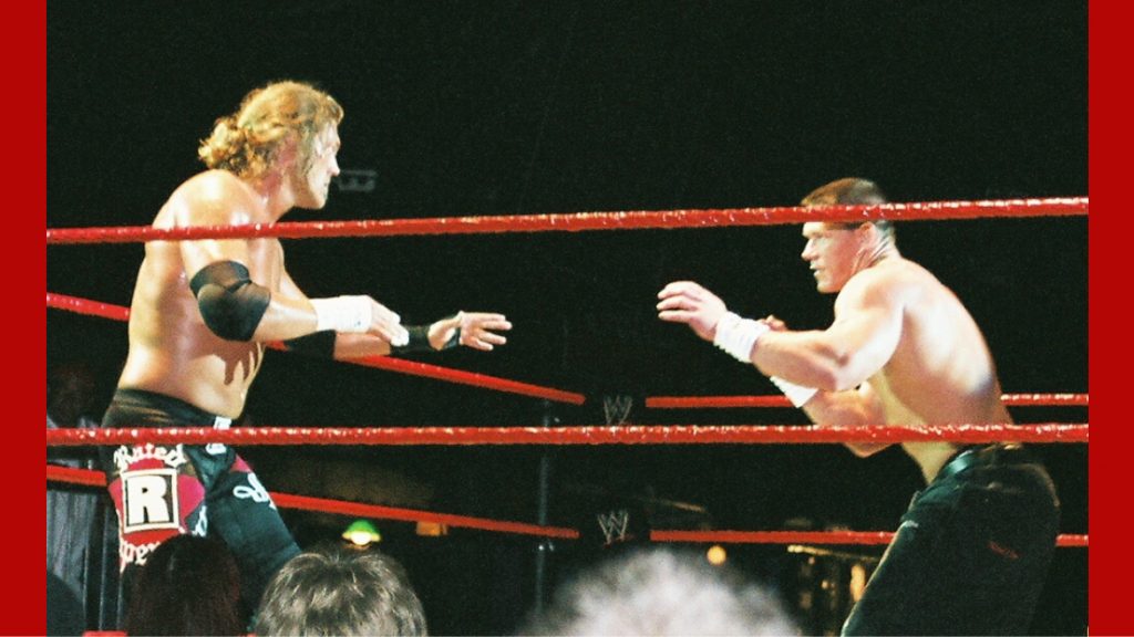 John Cena and Edge in 2006 stand off