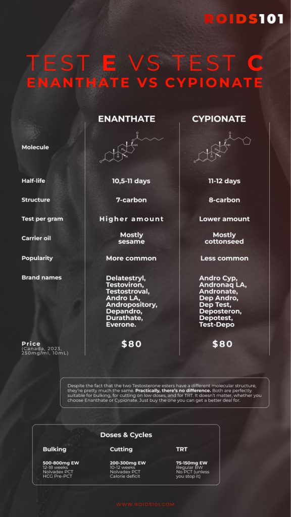 Testosterone Enanthate vs Testosterone Cypionate Detailed Comparison